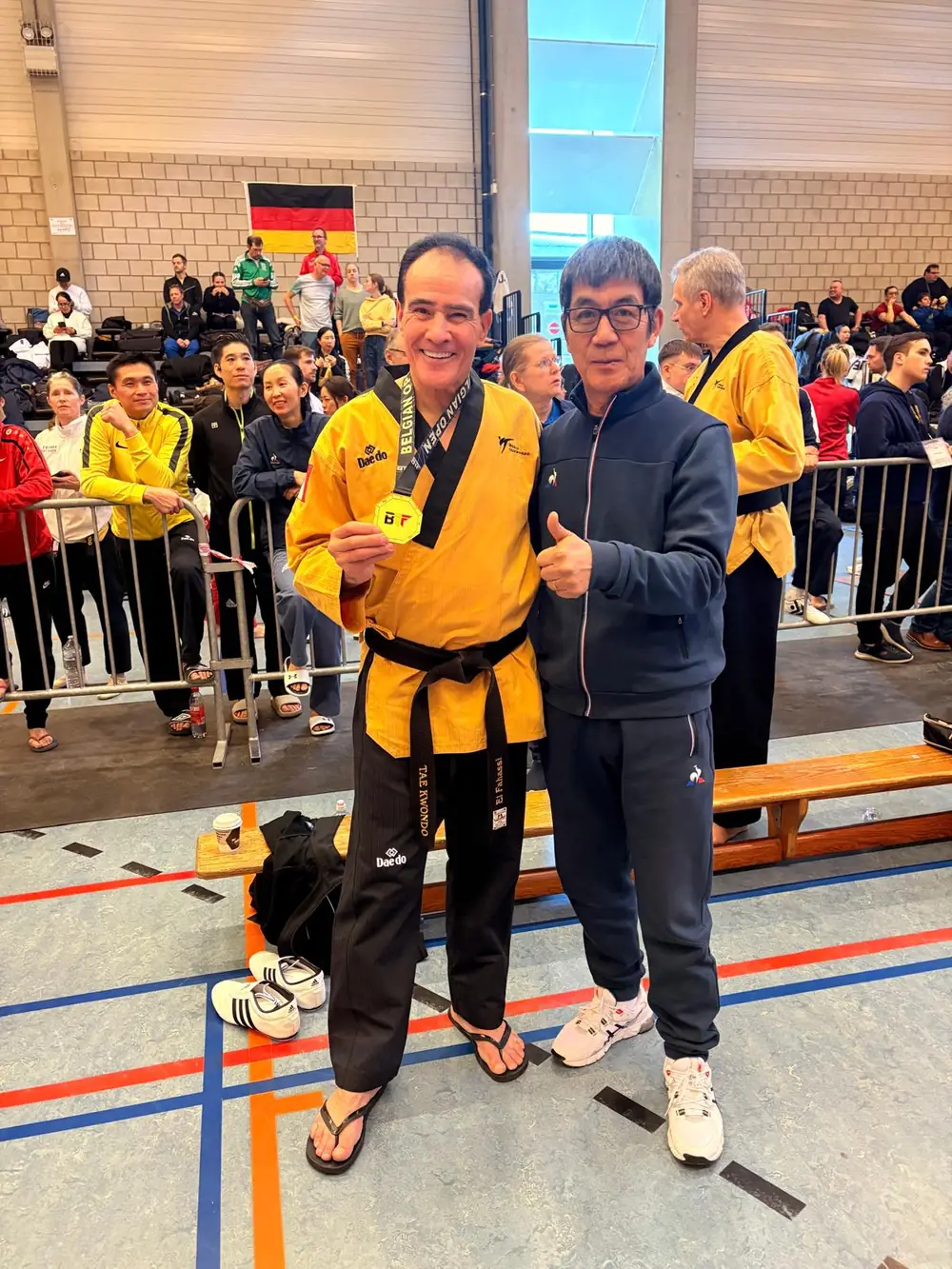 Avec l'encadrement de l'équipe de France au Belgian Open